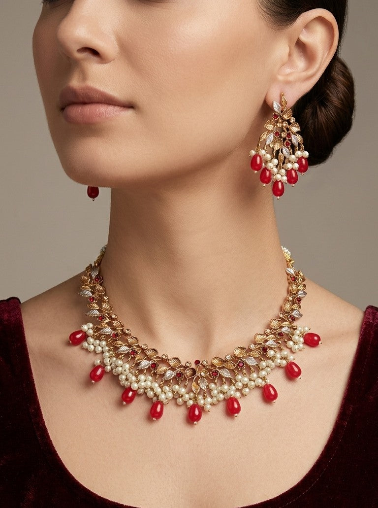 Ruby Zewar Necklace Set
