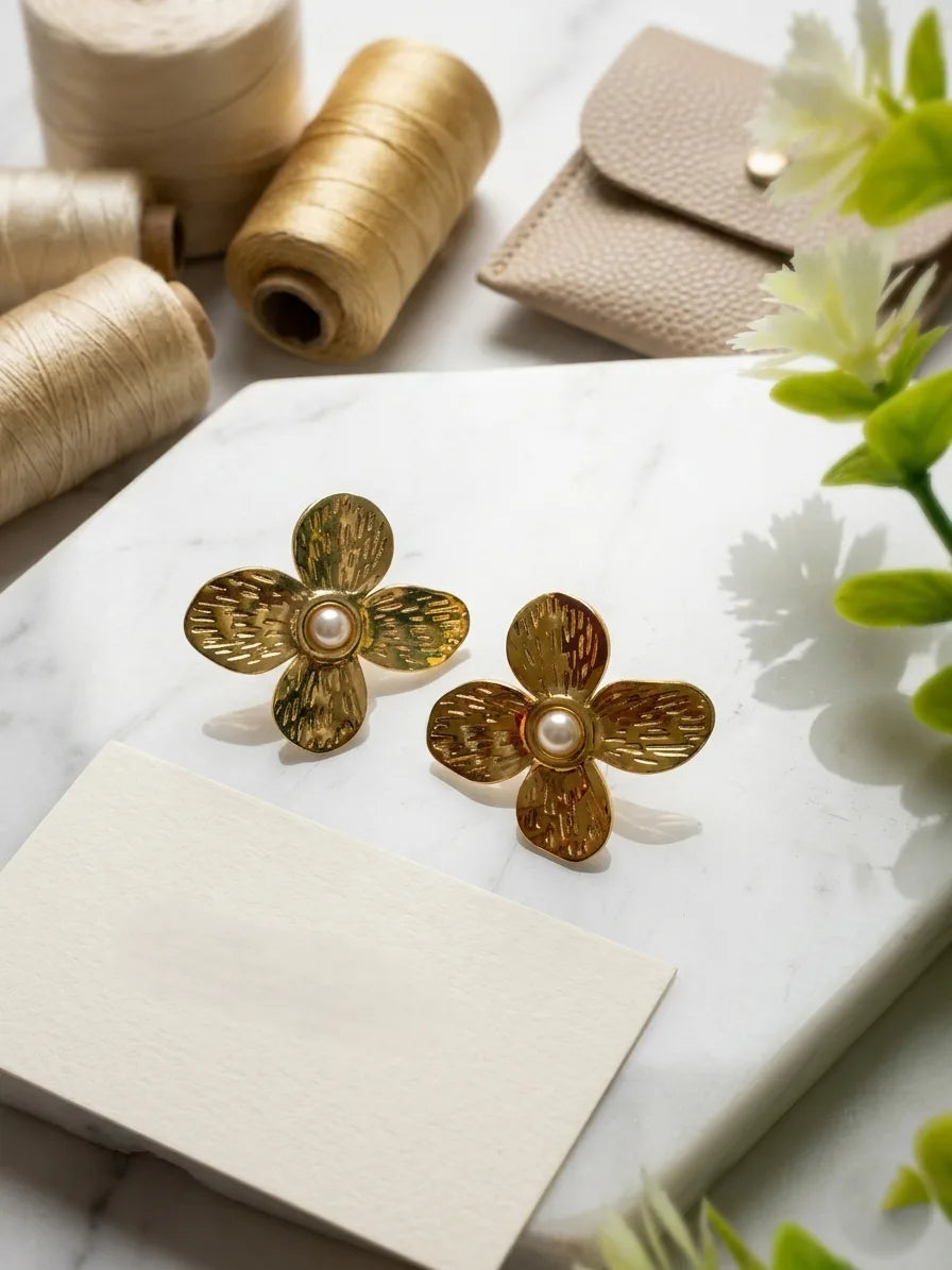 Golden Bloom Stud Earrings