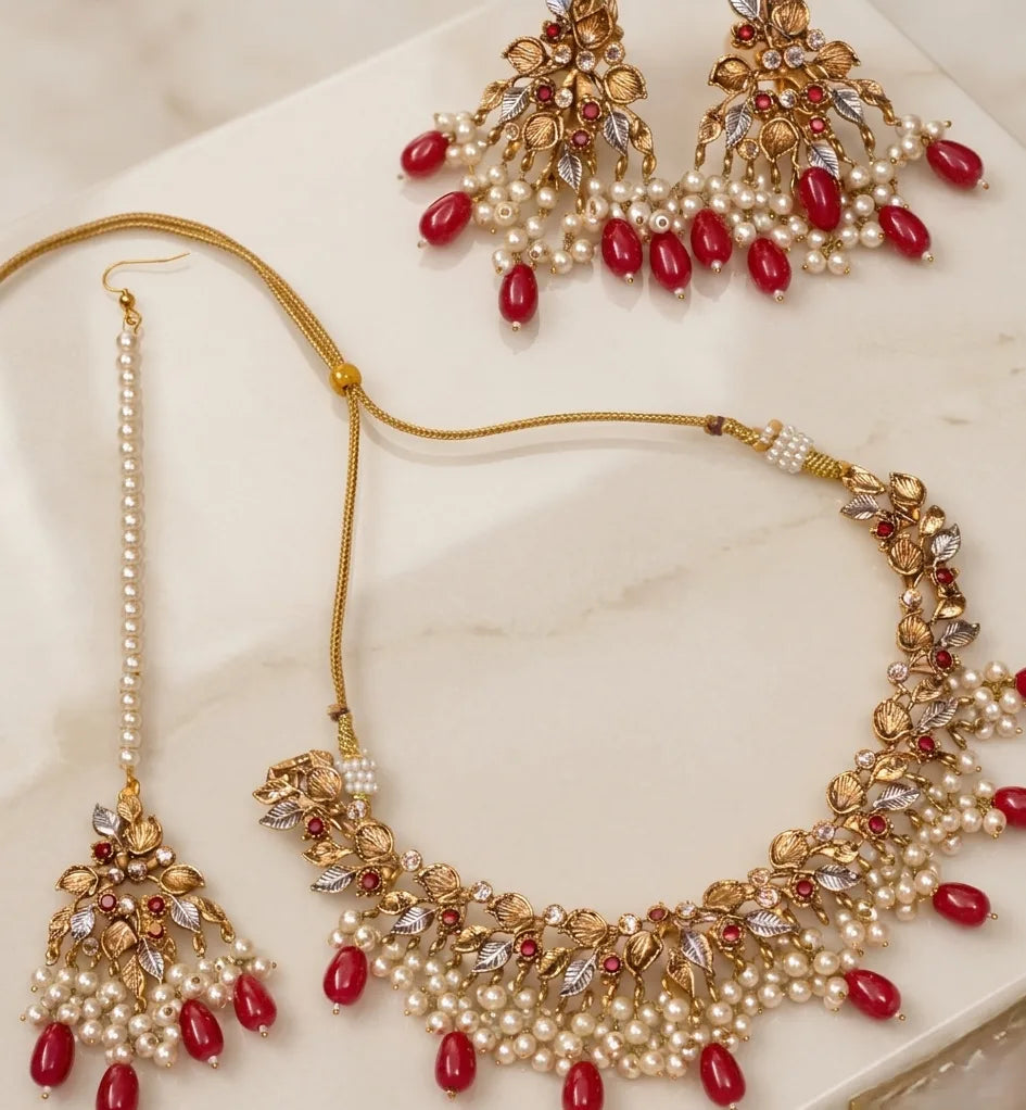 Ruby Zewar Necklace Set