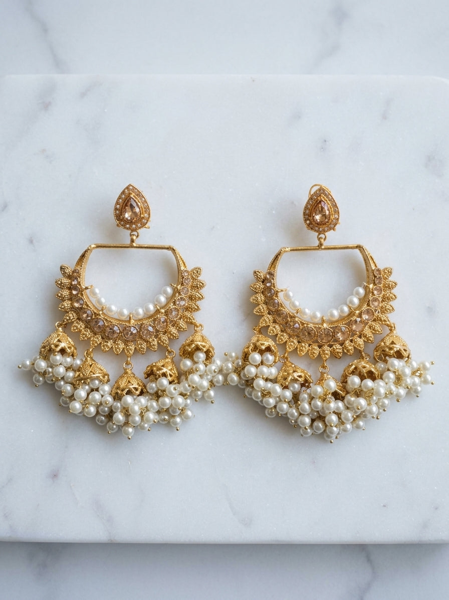 Rim Jhim Chandbali Earrings