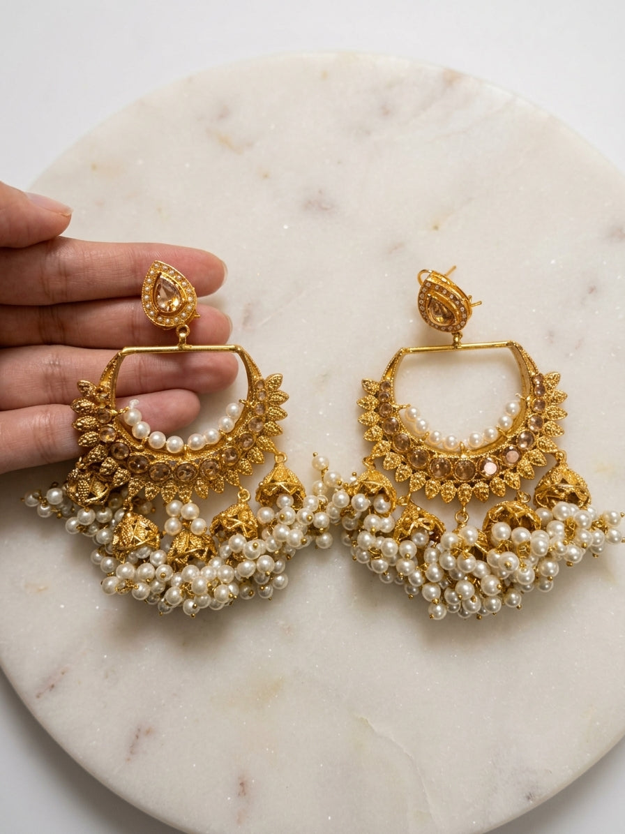 Rim Jhim Chandbali Earrings